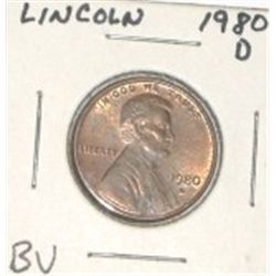 1980-D LINCOLN PENNY *RARE BU MS HIGH GRADE*!! PENNY CAME OUT OF SAFE!!