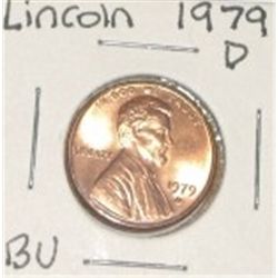 1979-D LINCOLN PENNY *RARE BU MS HIGH GRADE*!! PENNY CAME OUT OF SAFE!!