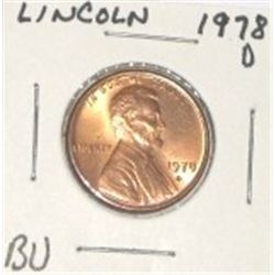 1978-D LINCOLN PENNY *RARE BU MS HIGH GRADE*!! PENNY CAME OUT OF SAFE!!