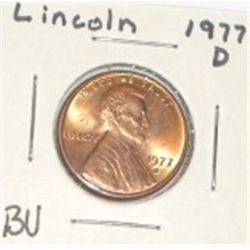 1977-D LINCOLN PENNY *RARE BU MS HIGH GRADE*!! PENNY CAME OUT OF SAFE!!