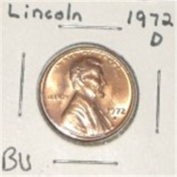 1972-D LINCOLN PENNY *RARE BU MS HIGH GRADE*!! PENNY CAME OUT OF SAFE!!