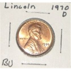 1970-D LINCOLN PENNY *RARE BU MS HIGH GRADE*!! PENNY CAME OUT OF SAFE!!