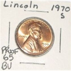 1970-S LINCOLN PENNY *RARE BU MS HIGH GRADE*!! PENNY CAME OUT OF SAFE!!