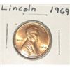 Image 1 : 1969 LINCOLN PENNY *RARE BU MS HIGH GRADE*!! PENNY CAME OUT OF SAFE!!