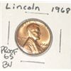 Image 1 : 1968 LINCOLN PENNY *RARE PROOF-65 BU HIGH GRADE*!! PENNY CAME OUT OF SAFE!!