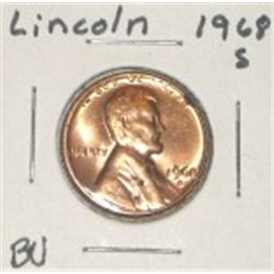 1968-S LINCOLN PENNY *RARE BU MS HIGH GRADE*!! PENNY CAME OUT OF SAFE!!