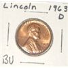 1963-D LINCOLN PENNY *RARE BU MS HIGH GRADE*!! PENNY CAME OUT OF SAFE!!
