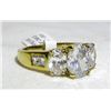 Image 3 : 2 Gold Plated Womens Rings w/ CZ's