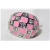 Image 1 : Women's Pink Checkerboard Style Fashion Rhinestone