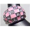 Image 3 : Women's Pink Checkerboard Style Fashion Rhinestone