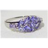 Image 2 : Tanzanite Cluster Ring & Earrings w/Gem Report