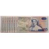 Image 1 : New Zealand 1994-1999 10 Dollars ZZ Replacement Consecutive Run of 7