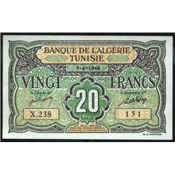 Tunisia 1948 20 Francs