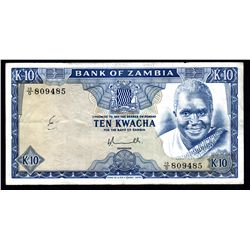 Zambia (1976) 10 Kwacha Lot of 22 Notes