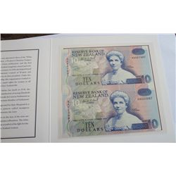 New Zealand 1993 10 Dollars Uncut Pair Presentation Pack