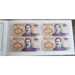 New Zealand 1992 50 Dollars Uncut Block of 4 Presentation Pack