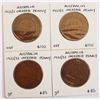 Australia 1933/2 Overdate Penny Lot of 4 Coins