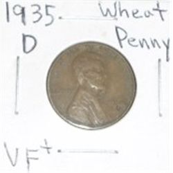1935 D Wheat Penny VF+ *