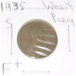 1935 S Wheat Penny F+