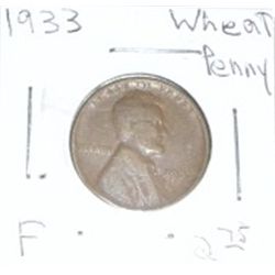 1933 Wheat Penny F *