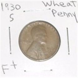 1930 S Wheat Penny F+