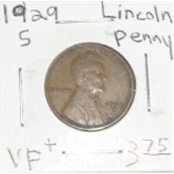 1929 S Wheat Penny VF+ *