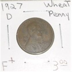 1927 D Wheat Penny F+
