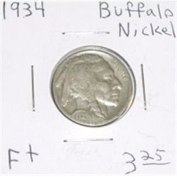 1934 Buffalo Nickel F+