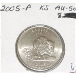 2005 P "Kansas" Quarter AU-50  *