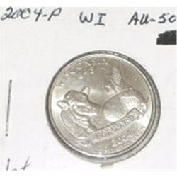 2004 P "Wisconsin" Quarter  AU-50