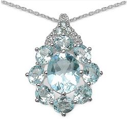 BLUE TOPAZ STERLING PENDANT