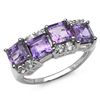 Image 1 : 3.00 CARAT GENUINE AMETHYST & WHITE TOPAZ .925 STERLING SILVER RING