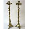 Image 1 : A pair of standing candlesticks brass, barock style, Russia, 19 th century, similar, h 142 cm; some.