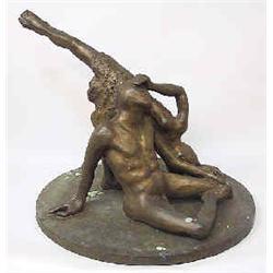 A sculpture bronze, Louis-Maximilien Bourgeois, late 19 th century, h 42 cm, diameter 54 cm 20.000-2