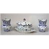 Image 1 : A pair of vases porcelain, Royal danish, musselmalet, h 20,5 cm 3.000-5.000...