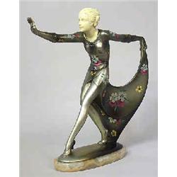 A sculpture metall and bone, art deco, h 36 cm; damages 8.000-10.000...