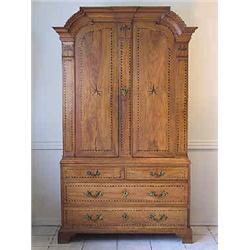 A cupboard oak, Småland, Sweden, turn of the century 1700/1800, h 214 cm, w 114 cm 12.000-15.000...