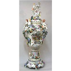 An urn with lid porcelain, Dresden, Germany, h 110 cm 20.000-25.000...