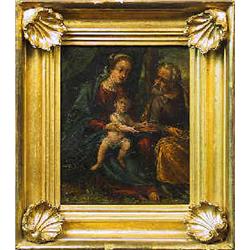 Artist unknown oil on sheet, 17th/18th century, 14 x 12 cm 2.000-2.500...