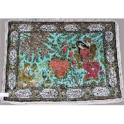 A Silk/Ghom rug 145 x 106 cm 12.000-15.000...