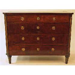 A chest veneer of jacaranda, late gustavian, höjd 92 cm, 117 x 56 cm 20.000-25.000...