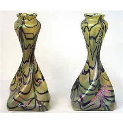 A pair of vases glass, jugend, Loetz, h 32 cm 12.000-15.000...