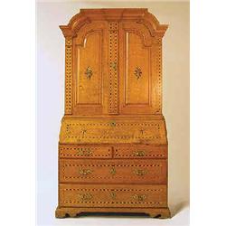 A cupboard oak, baroque style, 19 th century, höjd 212 cm, 97 x 52 cm 12.000-15.000...