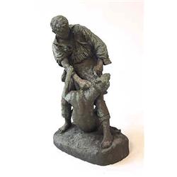 A sculpture bronze, signed E. Truffot, Frankrike 1887, h 75 cm 12.000-15.000...