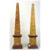 Image 1 : A pair of obelisks yellow and red marble, h 53 cm; minor chips 12.000-15.000...