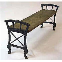 A park bench castiron and oak, Näfveqvarns bruk, No 3, turn of previous century 135 cm 3.000-5.000..