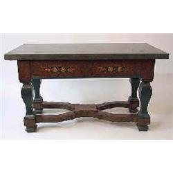 A table with stone top and two benches Scania, mid- and second half of 19 th century, tabletop of ko