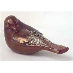 A glass bird design by Tyra Lundgren, etched signature Venini Murano, Italia, droit de suite, l 25 c