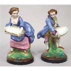A pair of figures porcelain, Meissen-like mark, h 23 cm 2.000-3.000...