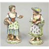 Image 1 : A pair of figurines porcelain, Meissen, one damaged 4.000-6.000...